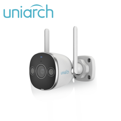 CAMARA IP BULLET WIFI UNIARCH UHO-B2D-M3F3D / 3MP / LENTE 2.8MM / DWDR / IR20M / LUZ-CALIDA(DUAL-LIGHT) / MICROSD128GB / MICROFONO+ALTAVOZ-INTEGRADO / ULTRA-MOTION-DETECTION / IP67 / 3-AXIS / ULTRA265 / 12VCD / SERIE PANDA