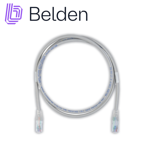 PATCH CORD DIAMETRO REDUCIDO UTP CAT6+ BELDEN C601108007 / INTERIOR / GRIS / 4 PARES / 24 AWG / FORRO PVC / CMR / 7 PIES 2.1 METROS