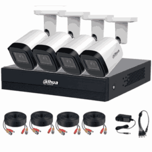 DAHUA DHI-KIT/XVR1B04-I/T/4-B2A21N-U-IL-0280B - Kit 4 Canales 2 MP/ DVR Cooper-U WizSense con IA/ Cámaras B2A21N-U-0280B/ Hasta 5 Canales IP Rendimiento Max 20Mbps/ Soporta HDCVI & AHD & TVI & CVBS/ Metalica