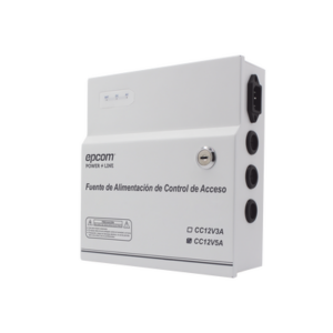 Fuente de Alimentación / 1 Salida 11-15 Vcc /  5 A / Temporizador Integrado / Con Capacidad de Batería de Respaldo / Requiere Batería / Aplicaciones en sistemas de control de Acceso