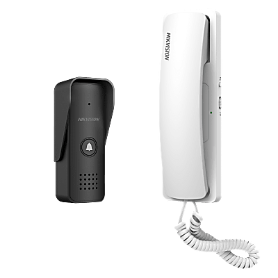 Kit de Audioportero Analógico a 2 Hilos / Apertura de 2 Puertas / Diferentes Tonos y Volúmenes de Timbre / Protección IP55