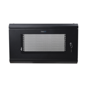 Gabinete de Pared de 6U con Puerta Perforada, 455 mm de Profundidad Total, Rack de 19'', Acero Reforzado Color Negro