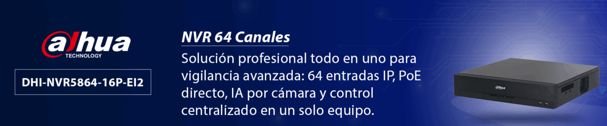 DAHUA DHI-NVR5864-16P-EI2 - NVR de 64 canales IP 4K / Acupick/ ePoE/ RAID 0/1/5/6/10/ 384 Mbps/ IA avanzada: detección y reconocimiento de rostros, protección perimetral, SMD Plus/ ANPR/ Conteo de personas/ 2U/ a HDMI 8K/ - Image 2