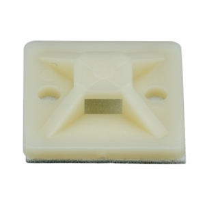 Montaje-Sujetador Adhesivo STRONGHOLD de 4 Vías de 3/4" x 3/4" x 1/4", Color Natural,  Nylon 6.6 Retardante de Llamas V-2, Paquete de 100pz