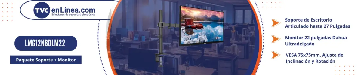 MS22D - Monitor 22” Full HD Dahua Ultradelgado + Soporte Articulado VESA 75x75mm, Inclinación y Rotación para Máximo Confort - Image 3