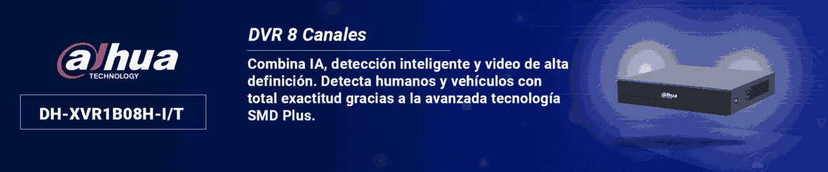DAHUA DH-XVR1B08H-I/T - DVR de 8 canales 5MP Lite con WizSense y H.265+/ HDCVI X PLUS/ Audio Bidireccional en los 8 Canales/ Soporta 8 canales + 4 IP o hasta 12 canales IP/ SMD Plus y Búsqueda inteligente de Humanos y Vehículos/ - Image 2