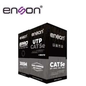 CABLE UTP CAT5E BLANCO ENSON EPRO-CAT5E-WH / FORRO PVC CM / 4 PARES / CALIBRE 24 AWG / 100% COBRE / USO INTERIOR / BOBINA 1000 PIES / 305 METROS / CERTIFICACIÓN UL