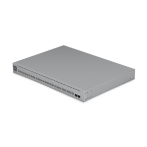 UniFi Switch Pro Max 24 POE, 24 puertos (8 puertos POE++ 2.5 GbE y 16 puertos GbE POE+), 2 puertos SFP+ 10G, 400W, pantalla táctil