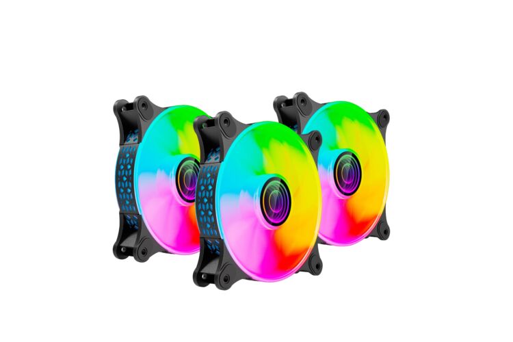 Kit de ventiladores - KIT DE VENTILADORES NA-0962 ARGB  6PINES VENTILADOR DE 120 MM -