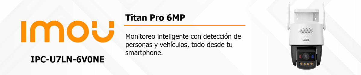 IMOU IPC-U7LN-6V0NE - Titan Pro 6MP P, WIFI, LENTE DE 3.6MM, NIGHT VISIÓN: 30 MTS SD 512GB, ALGO PLAY, 2 LUCES DE ADVERTENCIA ROJAS Y AZUL, AUDIO EN DOBLE VIA, SIRENA DE 125DB DOBLE BANDA 2.4/5G, AURORA. - Image 5