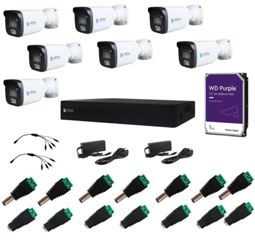 Kit 7 camaras dvr de 8 canales con conectores machos hembrasdvr de 2 mp 2
