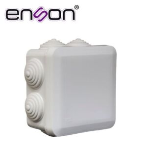 CAJA PLASTICA ENSON ENS-PCB0909 FABRICADA EN PLASTICO ABS GRIS / DIMENSIONES 89 × 89 × 50 MM / GRADO DE PROTECCION IP55 / TAPA A PRESION SIN TORNILLOS / DISEÑADA PARA CONEXIONES ELECTRICAS COMPACTAS / COMPATIBLE CON GLANDULA ENS-CG20