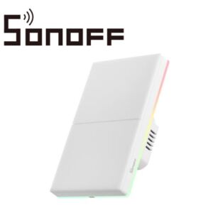 APAGADOR DE PARED TOUCH TX ULTIMATE SONOFF T5-2C-120 / 2CH ON/OFF INALAMBRICO / WIFI 2.4GHZ / COLOR BLANCO / LUZ AMBIENTAL / VIBRA/SUENA/SE ILUMINA AL TOCARLO / COMPATIBLE CON ALEXA/GOOGLE HOME/IFTTT / APP IOS Y ANDROID / HASTA 5AMP POR CANAL