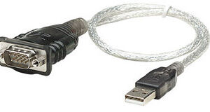 Convertidor de USB a Serial - Convertidor de USB a Serial MANHATTAN 205153 - 0, 45 m, Transparente, RS-232, USB 2.0 A, Macho/Macho
