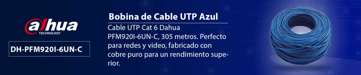 DAHUA PFM920I-6UN-C - Bobina de Cable UTP Cat 6 100% Cobre/ Color Azul/ Uso Interior/ 305 Metros/ Ideal para Redes y Video/ Certificado CPR Eca/ Estandares: Q/DXJ 067-2019,EN50575-2014/ Cumple con: IEC 60332-1-2/ - Image 3