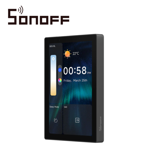 PANEL DE CONTROL PARA CASA INTELIGENTE SONOFF NSPANEL120PB/ COLOR NEGRO/ PANTALLA TOUCH DE 4.7 PULGADAS / HUB ZIGBEE 3.0 INTEGRADO / AGREGA DISPOSITIVOS ZIGBEE DIRECTAMENTE DESDE LA PANTALLA/ COMPATIBLE CON ASISTENTES  DE  VOZ