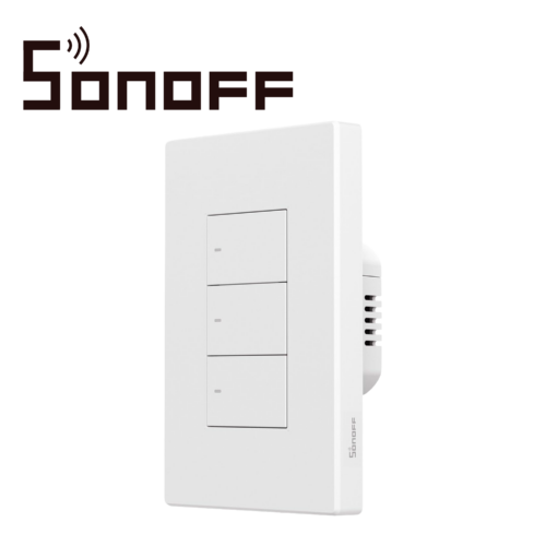 APAGADOR DE PARED TOUCH SONOFF M5-3C-120W / 3 CANALES ON/OFF/ MATTER/ WIFI 2.4GHZ / COMPATIBLE CON GOOGLE HOME / ALEXA/ APPLE HOME / SMARTTHINGS / HASTA 2 AMP POR  CANAL