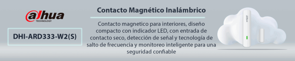 DAHUA DHI-ARD333-W2(S) - Contacto Magnético Inalámbrico Interior, 1 Entrada de Contacto Seco, Led Indicador, Alarma de Batería Baja, App DMSS, Frecuencia 433 MHz, Tecnología: AirShield, Compatible con HUB 1.0 y HUB 2.0 - Image 2