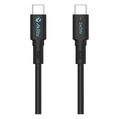 Cable de Carga USB-C a C / 240W / GaN / 480 Mbps / 1 m (3.28 ft) / Magnético / Silicona Médica / Aluminio Anodizado