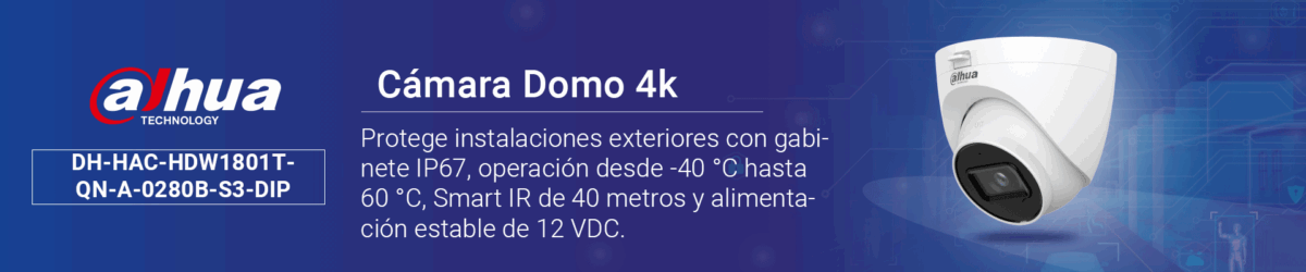 DAHUA DH-HAC-HDW1801TQN-A-0280B-S3-DIP - Cámara Domo 4k/ 8 Megapíxeles con Micrófono Integrado/ Lente de 2.8mm/ 106 Grados de Apertura/ - Image 2