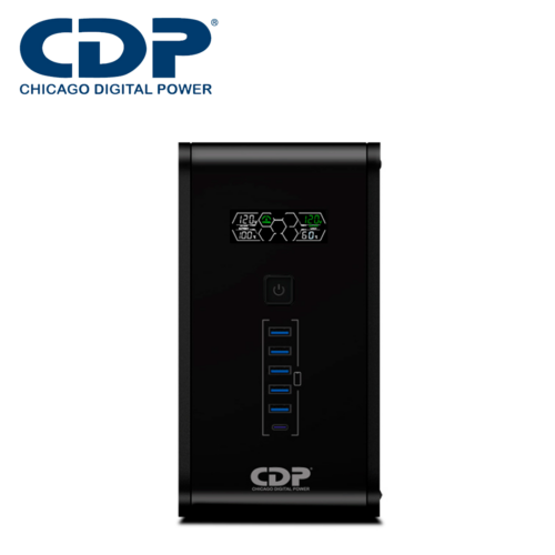 NO BREAK UPS TIPO TORRE R-SMART1010 CDP / 1000VA / 500W / 10 CONTACTOS / LINEA INTERACTIVA / AVR / DISPLAY LCD / SUPRESION DE PICOS 560 JOULES / PROTECCION RJ45 / SOFTWARE DE MONITOREO / 120V